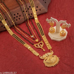 Gold Plated Mangalsutra Combo Set (Pack of 5)