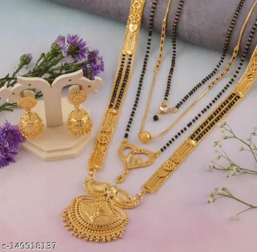 Gold Plated Mangalsutra Combo Set (Pack of 5)