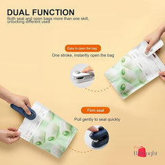 Portable Mini Sealing Machine 2 in 1 USB Rechargeable Magnetic Heat Sealing and Cutting Bag Seale