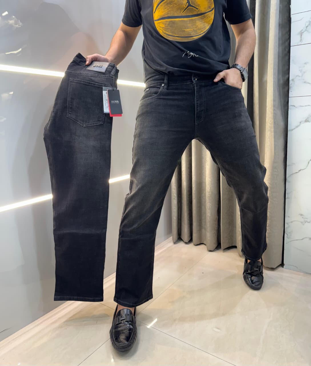 HUGO BOSS IMPORTED HYPERFLEX DENIM – CARBON BLACK