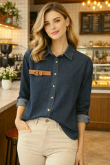 DIOR Women’s Premium Denim Cotton Shirt – Stylish & Comfortable