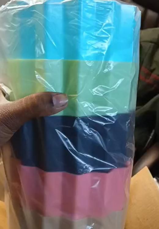 Cammy Plastic Star Flowerpots with Tray Multicolor Set of 5 Piece