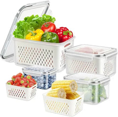 Refrigerator Storage Containers Boxes with Airtight Lid/Kitchen Fridge Organizers for Fruits & Vegetables Pack of 4