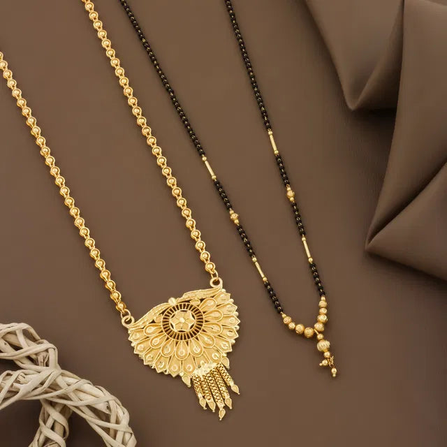 Long & Short Moti Mangalsutra Set